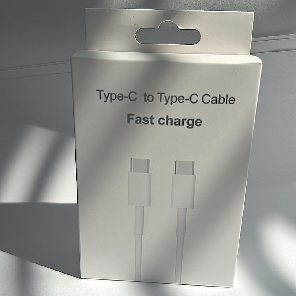 Type-C To Type-C Fast Charging 20W Mobile Phone Power Cable 1M White New - Picture 2 of 6